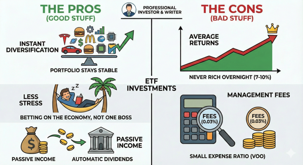 Pros and cons for ETFs